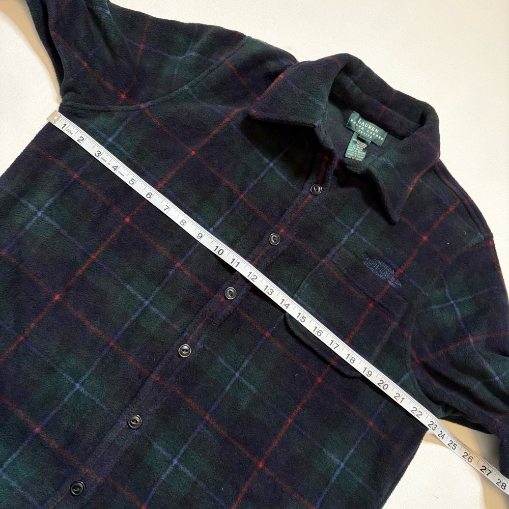 VTG LRL Plaid Fleece Shacket Shirt Jacket S petite  New - Picture 9 of 12